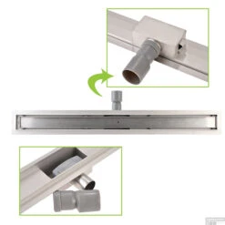 Wiesbaden RVS Douchegoot | Tegelrooster | Flens Met Uitneembaar Sifon | 90x7cm En 6,7cm Diep -Winkel Voor Huis- En Badkamerartikelen flens tegel rooster 90cm 5