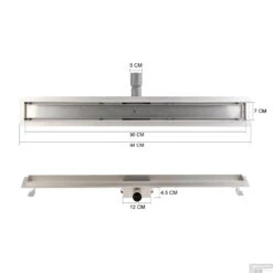 Wiesbaden RVS Douchegoot | Tegelrooster | Flens Met Uitneembaar Sifon | 90x7cm En 6,7cm Diep -Winkel Voor Huis- En Badkamerartikelen flens tegel rooster 90cm tech