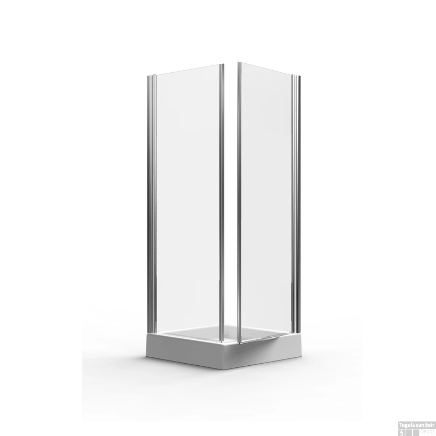 Douchecabine Hoekinstap Plieger Royal Draaideur 6mm Glas 90x185cm Chroom