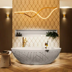 HOLM Vrijstaand Bad 180x85cm Kleur Linen / Linen -Winkel Voor Huis- En Badkamerartikelen holm 2 00017