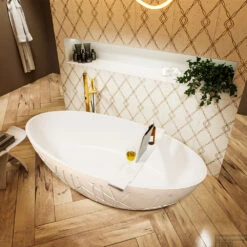 HOLM Vrijstaand Bad 180x85cm Kleur Linen / Talc 13 HOLM Vrijstaand Bad 180x85cm Kleur Linen / Talc -Winkel Voor Huis- En Badkamerartikelen holm 4 00004