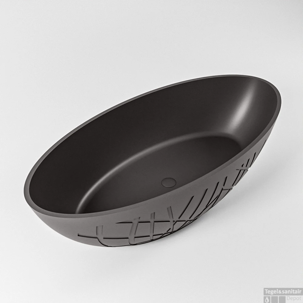 HOLM Vrijstaand Bad 180x85cm Kleur Dark Grey / Dark Grey 1 HOLM Vrijstaand Bad 180x85cm Kleur Dark Grey / Dark Grey