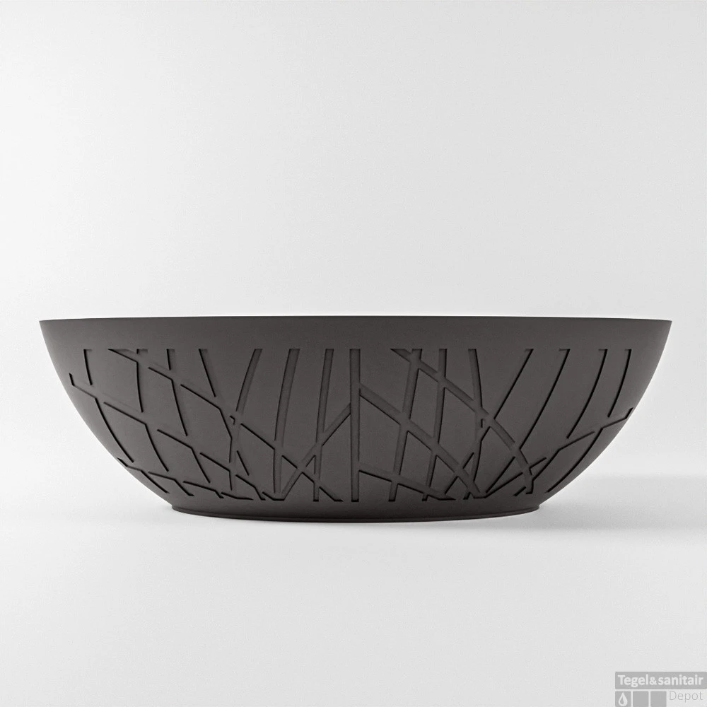 HOLM Vrijstaand Bad 180x85cm Kleur Dark Grey / Dark Grey 9 HOLM Vrijstaand Bad 180x85cm Kleur Dark Grey / Dark Grey - Afbeelding 9