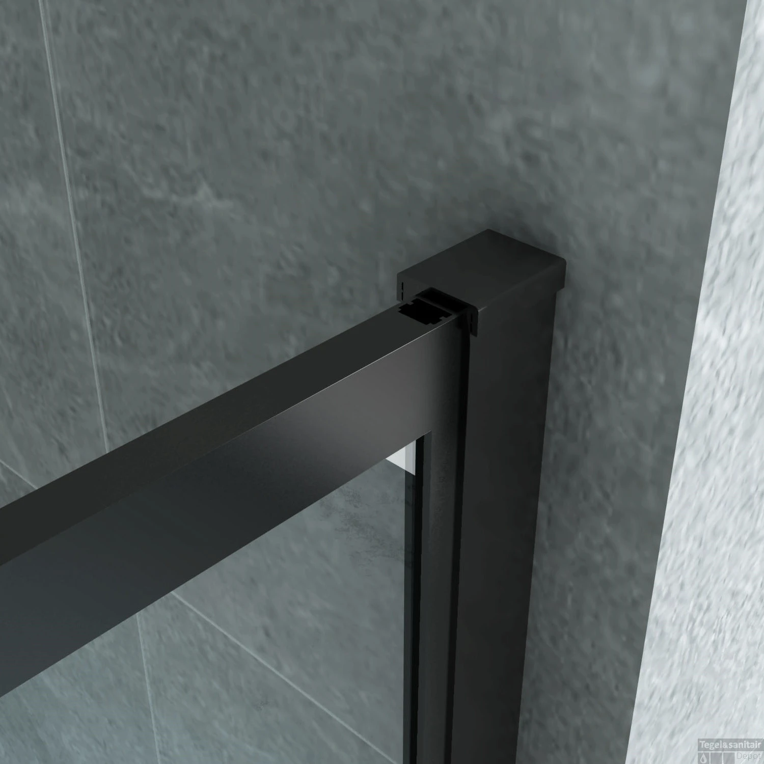 Inloopdouche Boss & Wessing Evis 80x200 Cm 8 Mm Glas Mat Zwart Raster - Afbeelding 4