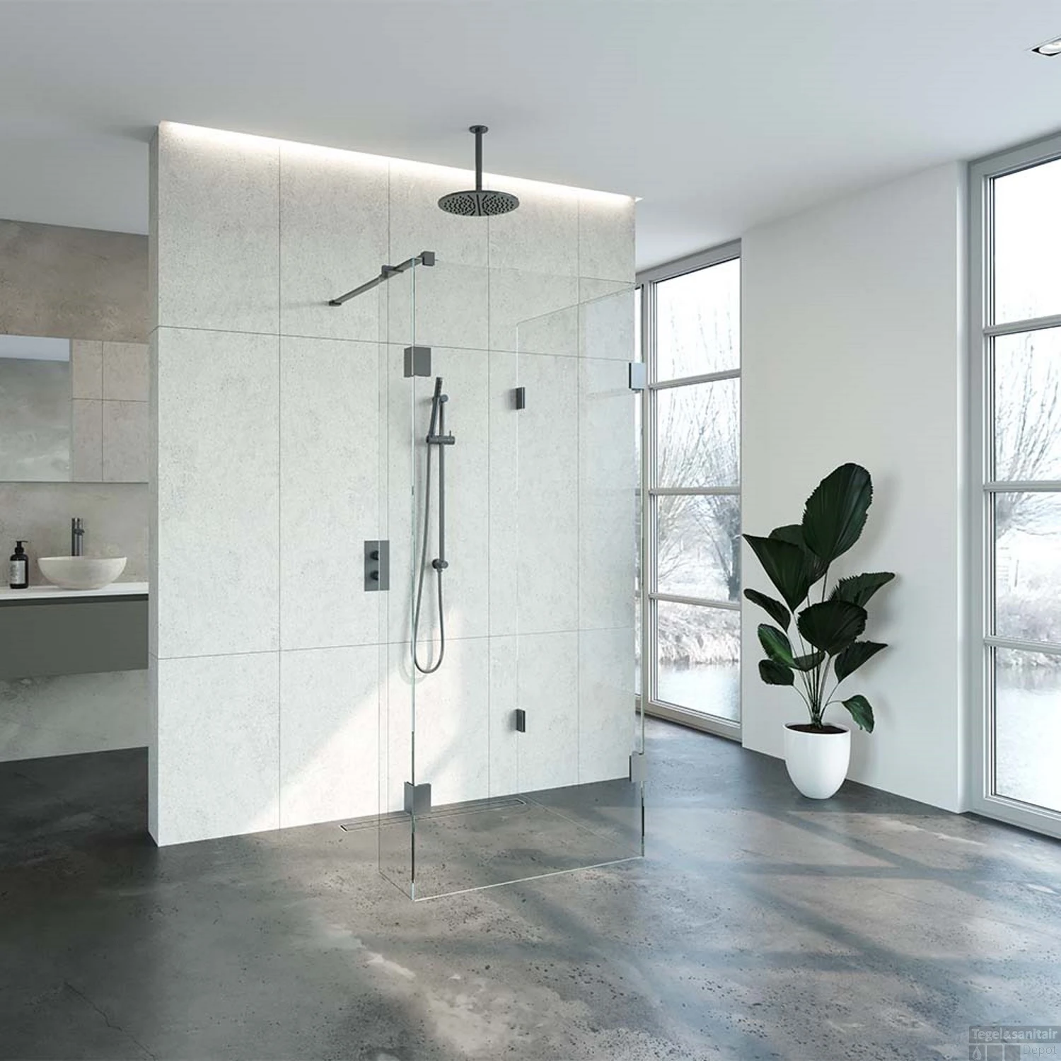 Inloopdouche Compleet Just Creating Profielloos 90x90/30 Cm Reversed Gunmetal 2 Inloopdouche Compleet Just Creating Profielloos 90x90/30 Cm Reversed Gunmetal - Afbeelding 2