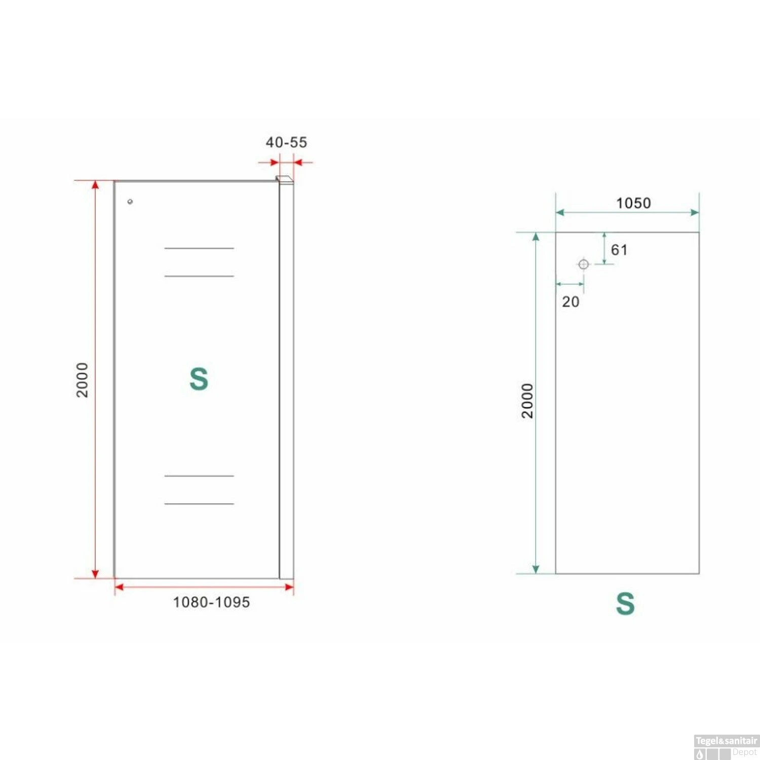 Inloopdouche Met Handdoekhouder Wiesbaden Sita Helder Glas 110x200 Cm 8 Mm Chroom 2 Inloopdouche Met Handdoekhouder Wiesbaden Sita Helder Glas 110x200 Cm 8 Mm Chroom - Afbeelding 2
