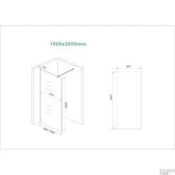 BWS Inloopdouche Pro Line Helder Glas 100x200 Geborsteld Messing Koper Profiel En Stang -Winkel Voor Huis- En Badkamerartikelen inloopdouche proline 100x200 8mm nano coating tech 1