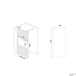 BWS Inloopdouche Pro Line Rookglas Met Middenband 120x200 8mm Nano Coating Mat Wit Profiel En Stang 7 BWS Inloopdouche Pro Line Rookglas Met Middenband 120x200 8mm Nano Coating Mat Wit Profiel En Stang -Winkel Voor Huis- En Badkamerartikelen inloopdouche proline 120x200 8mm nano coating tech 1 11