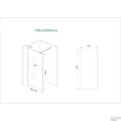 BWS Inloopdouche Pro Line Helderglas 70x200 8mm Nano Coating Chroom Profiel En Stang -Winkel Voor Huis- En Badkamerartikelen inloopdouche proline 70x200 8mm nano coating tech 2