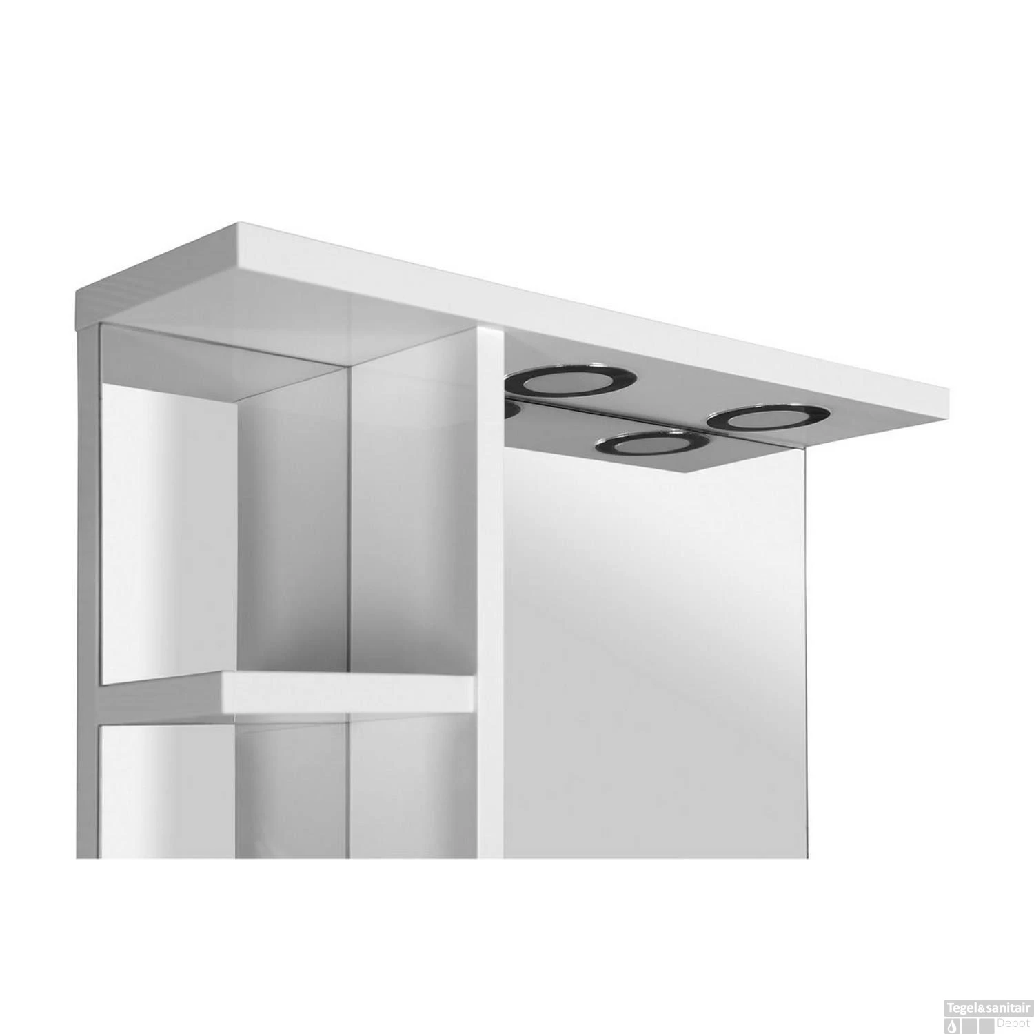 Badkamerspiegel Sapho Korin 52x70x12 Cm Incl. LED Verlichting En Planken - Afbeelding 5