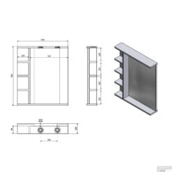 Badkamerspiegel Sapho Korin 52x70x12 Cm Incl. LED Verlichting En Planken -Winkel Voor Huis- En Badkamerartikelen ko355 badkamerspiegel sapho korin 52x70x12 cm incl. led verlichting en planken 5