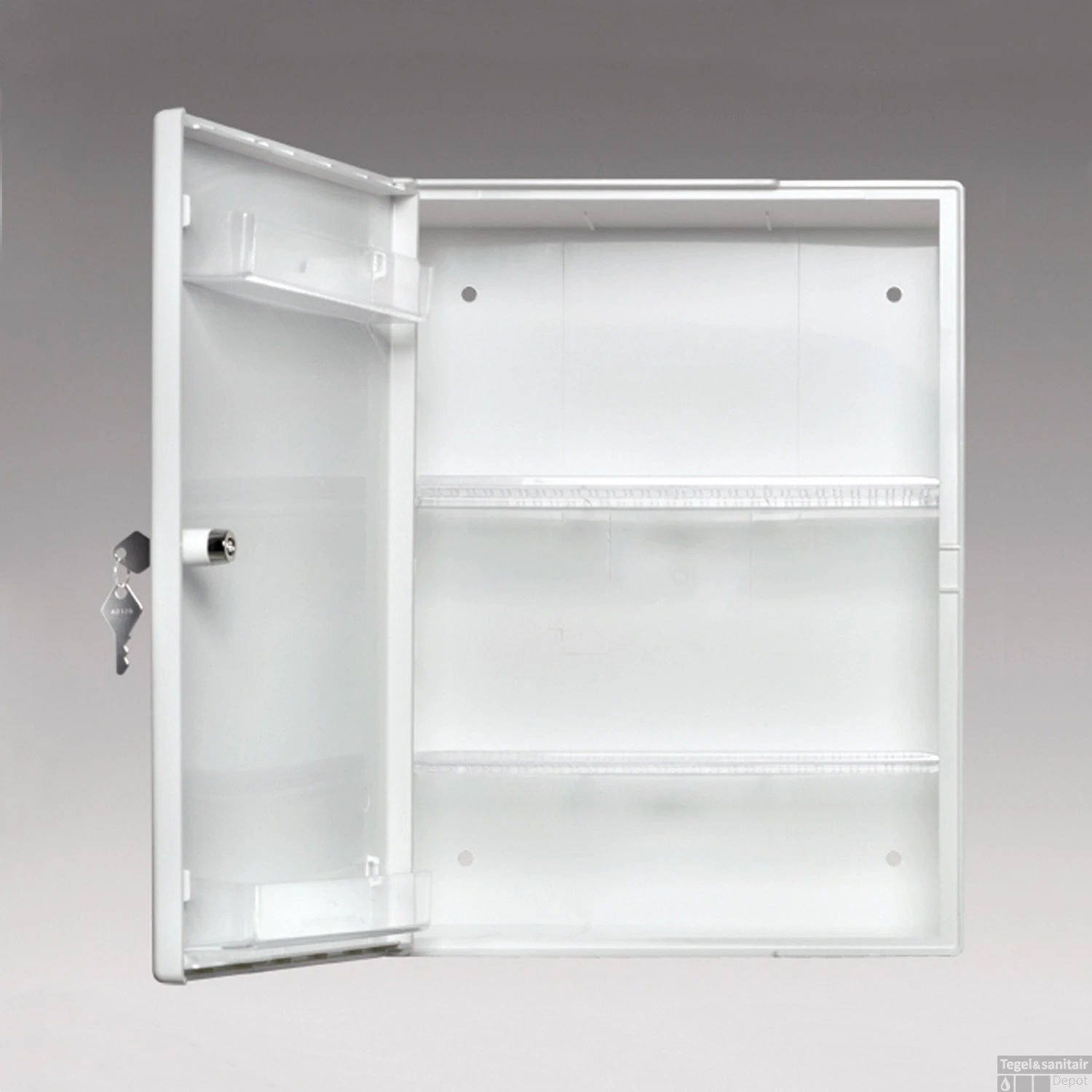 Medicijnkast Go By Van Marcke Medi 31.5x42x15cm Kunststof Met Sleutel Wit - Afbeelding 2