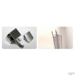 Nisdeur Lacus La Maddalena Schuifdeur 8mm Helder Glas RVS (ALLE MATEN) -Winkel Voor Huis- En Badkamerartikelen nisdeur lacus la maddalena detail 2