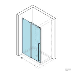 Nisdeur Lacus La Maddalena Schuifdeur 8mm Helder Glas RVS (ALLE MATEN) -Winkel Voor Huis- En Badkamerartikelen nisdeur lacus la maddalena tech 2