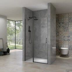 Nisdeur Van Rijn ST02 Draaideur 6 Mm Met Vaste Wand 8mm 118x200 Cm Zwart