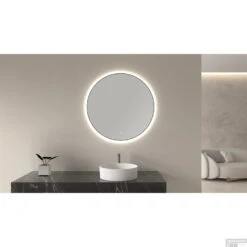 Ronde Spiegel Wiesbaden Novi Met LED, Dimbaar 80 Cm Mat Zwart 9 Ronde Spiegel Wiesbaden Novi Met LED, Dimbaar 80 Cm Mat Zwart -Winkel Voor Huis- En Badkamerartikelen novi spiegels zwart sfeer 1 1