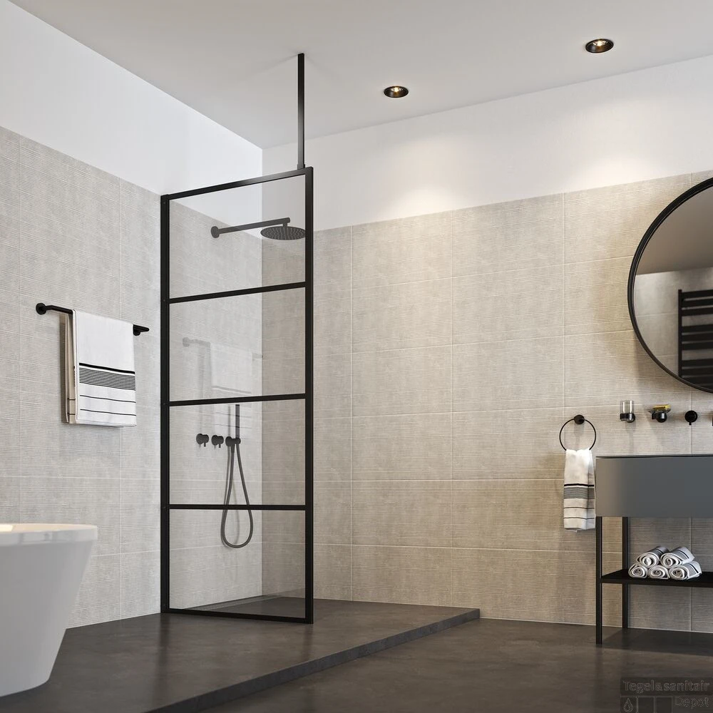 Plafondsteun Tbv Sealskin Soho Inloopdouche 60 Cm Inkortbaar Mat Zwart 2 Plafondsteun Tbv Sealskin Soho Inloopdouche 60 Cm Inkortbaar Mat Zwart - Afbeelding 2