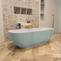 ROCK Vrijstaand Bad 170x70cm Kleur Greey / Talc -Winkel Voor Huis- En Badkamerartikelen rock 3 00005