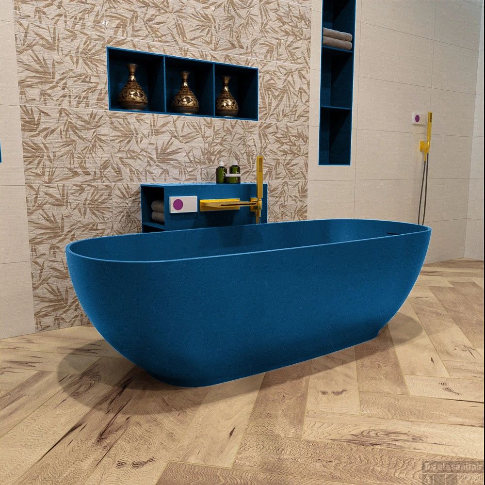 ROCK Vrijstaand Bad 170x70cm Kleur Jeans / Jeans 4 ROCK Vrijstaand Bad 170x70cm Kleur Jeans / Jeans - Afbeelding 4