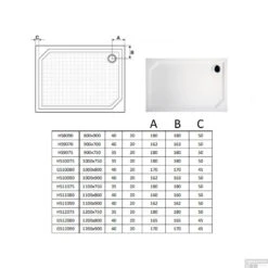 Douchebak Gegoten Marmer Sapho Sara 100x75x3.5 Cm Rechthoek Wit -Winkel Voor Huis- En Badkamerartikelen sara t.t 1 1