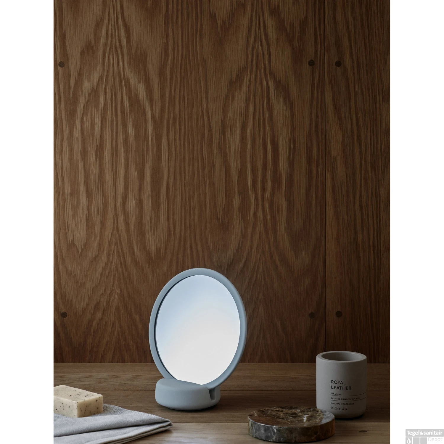 Scheerspiegel Blomus Sono Ø 17 Cm Make-Up Spiegel Vijf Keer Vergrotend Moonbeam - Afbeelding 2