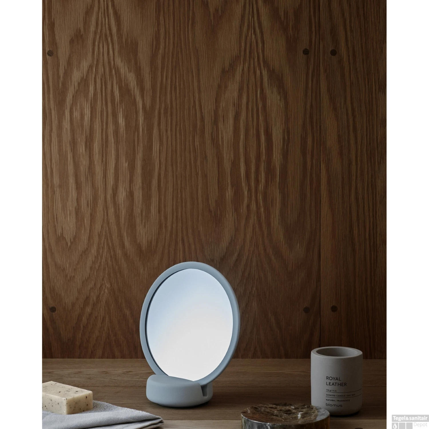 Scheerspiegel Blomus Sono Ø 17 Cm Make-Up Spiegel Vijf Keer Vergrotend Satellite - Afbeelding 2