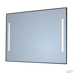 Spiegel Sanicare Q-Mirrors 75x70 Cm Vierkant Met Links & Rechts LED Warm White, Omlijsting Aluminium Incl. Ophangmateriaal Met Afstandsbediening