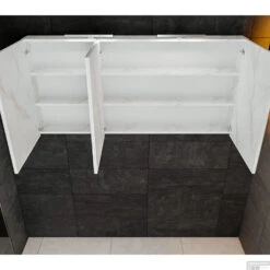 Spiegelkast BWS Valencia 150x70x16 Cm Met Twee Deuren Carrara Mat -Winkel Voor Huis- En Badkamerartikelen spiegelkast bws valencia 150x70 carrara mat detail1