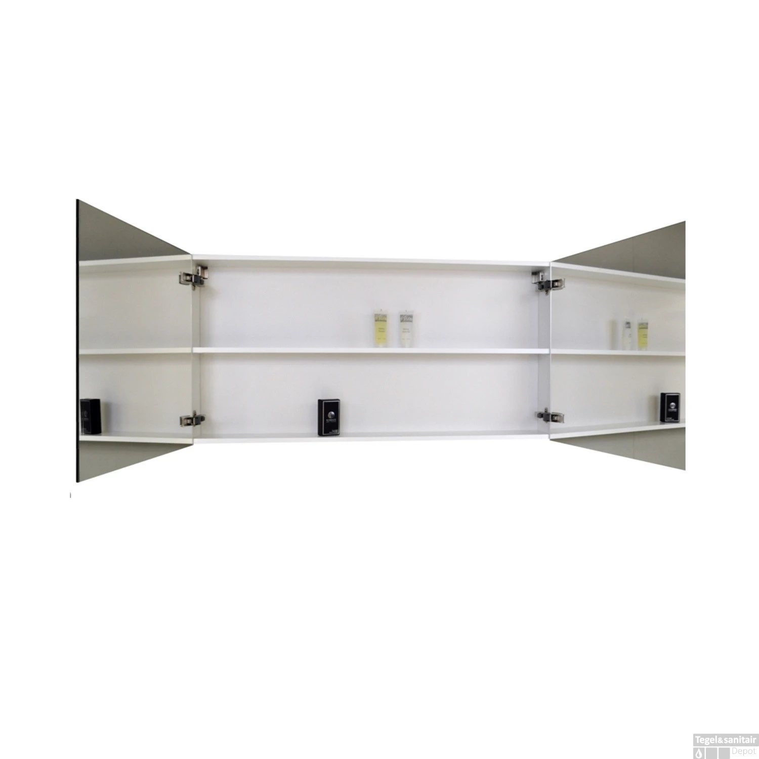 Spiegelkast Sanicare Qlassics 70 Cm 2 Deuren Alu-Look 2 Spiegelkast Sanicare Qlassics 70 Cm 2 Deuren Alu-Look - Afbeelding 2