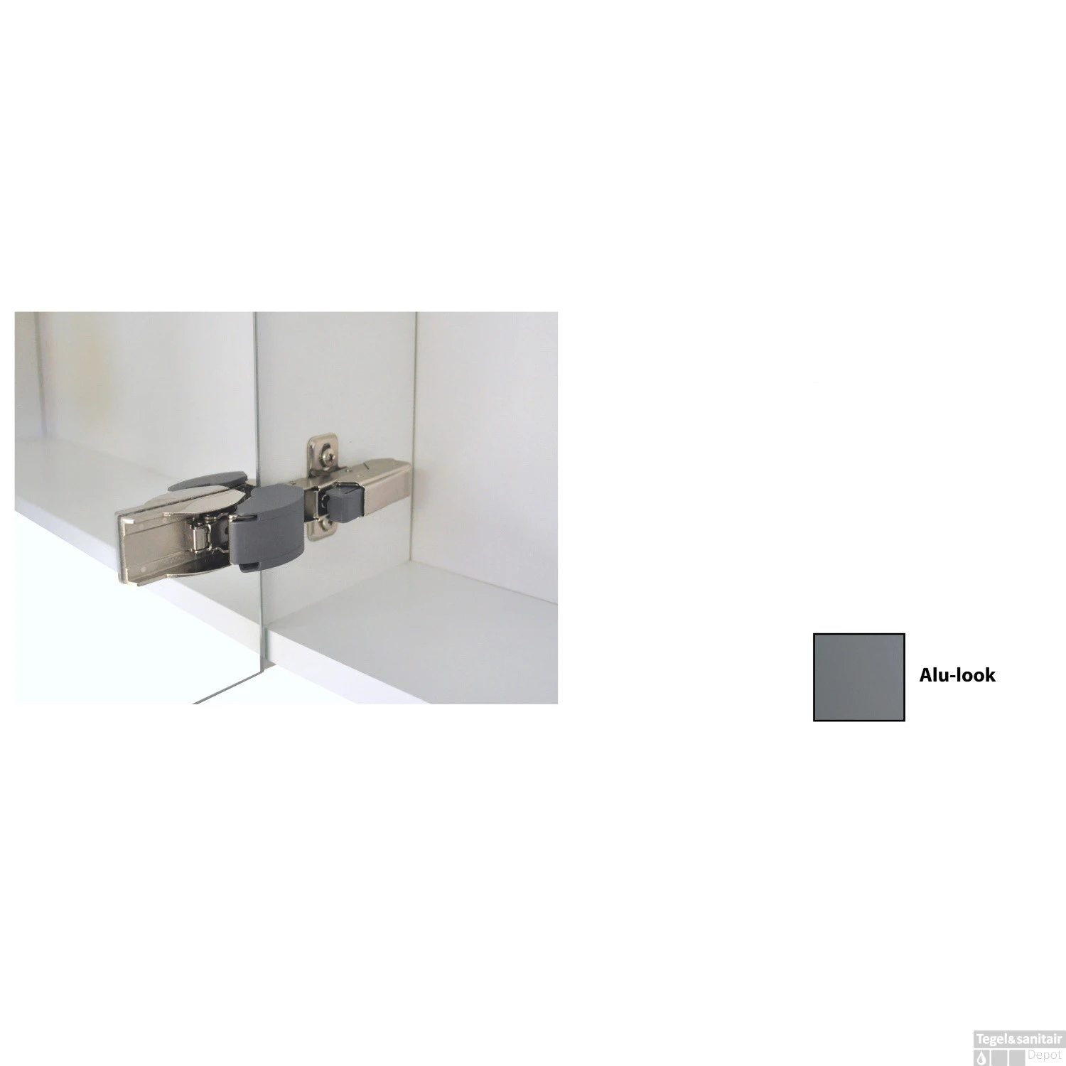 Spiegelkast Sanicare Qlassics 70 Cm 2 Deuren Alu-Look 4 Spiegelkast Sanicare Qlassics 70 Cm 2 Deuren Alu-Look - Afbeelding 4