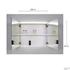 Spiegelkast Sanicare Qlassics Ambiance 120 Cm 2 Deuren Antraciet -Winkel Voor Huis- En Badkamerartikelen spiegelkast sanicare qlassics ambiance 120 cm 2 deuren tech 1 1
