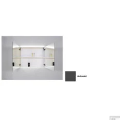 Spiegelkast Sanicare Qlassics Ambiance 120 Cm 2 Deuren Antraciet -Winkel Voor Huis- En Badkamerartikelen spiegelkast sanicare qlassics ambiance 120 cm 2 deuren antraciet detail2