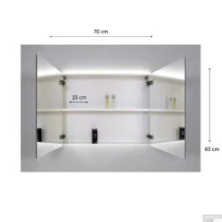 Spiegelkast Sanicare Qlassics Ambiance 70 Cm 2 Deuren Antraciet -Winkel Voor Huis- En Badkamerartikelen spiegelkast sanicare qlassics ambiance 70 cm 2 deuren tech 4