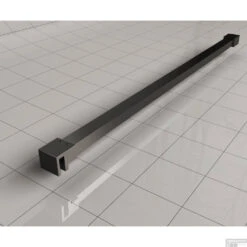 BWS Inloopdouche Pro Line Helderglas 80x200 8mm Nano Coating Mat Zwart Profiel En Stang -Winkel Voor Huis- En Badkamerartikelen stabilisatiestang mat zwart 4 1 1 1 1