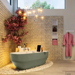 STONE Vrijstaand Bad 170x75cm Kleur Army / Talc -Winkel Voor Huis- En Badkamerartikelen stone 4 00010