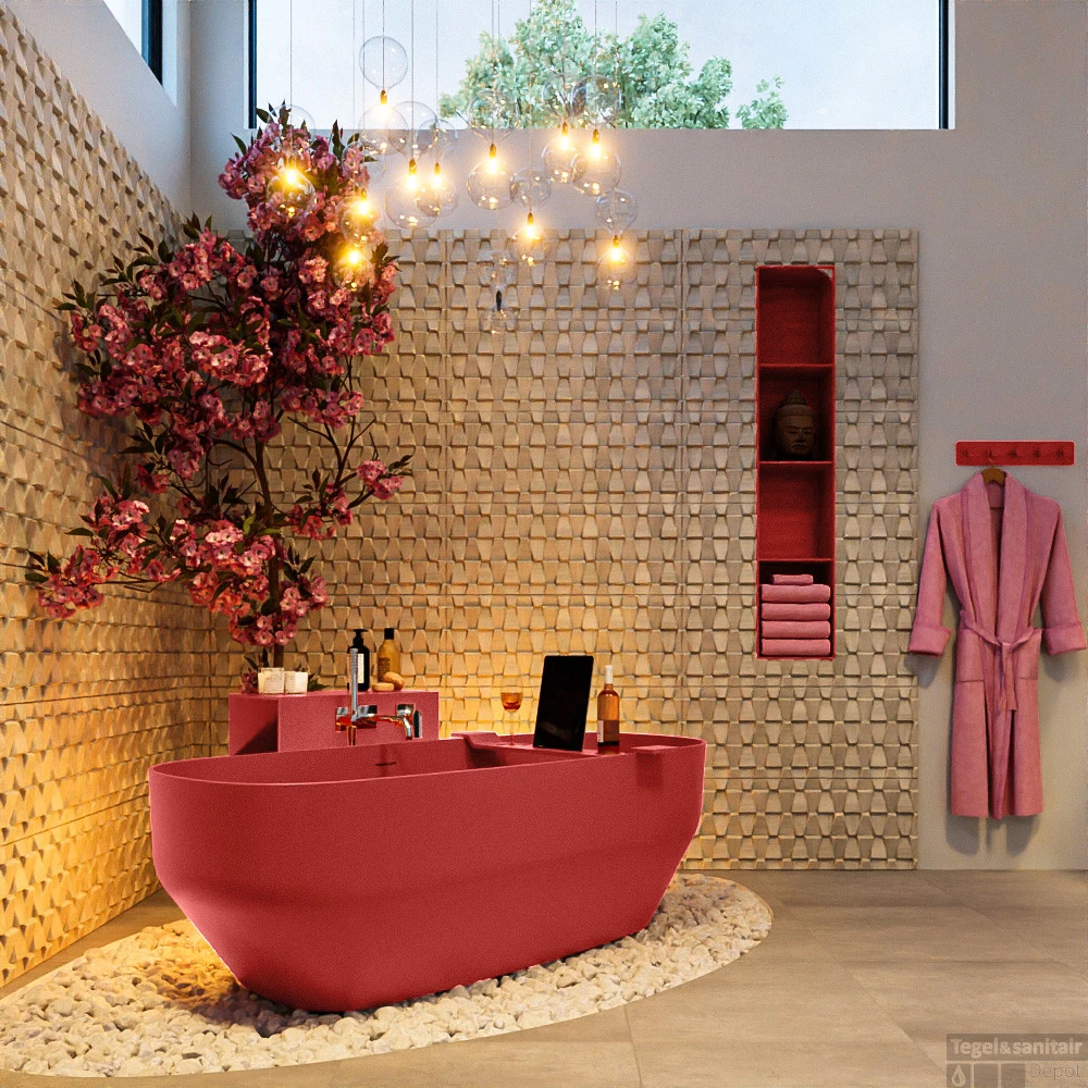 STONE Vrijstaand Bad 170x75cm Kleur Fire / Fire 5 STONE Vrijstaand Bad 170x75cm Kleur Fire / Fire - Afbeelding 5