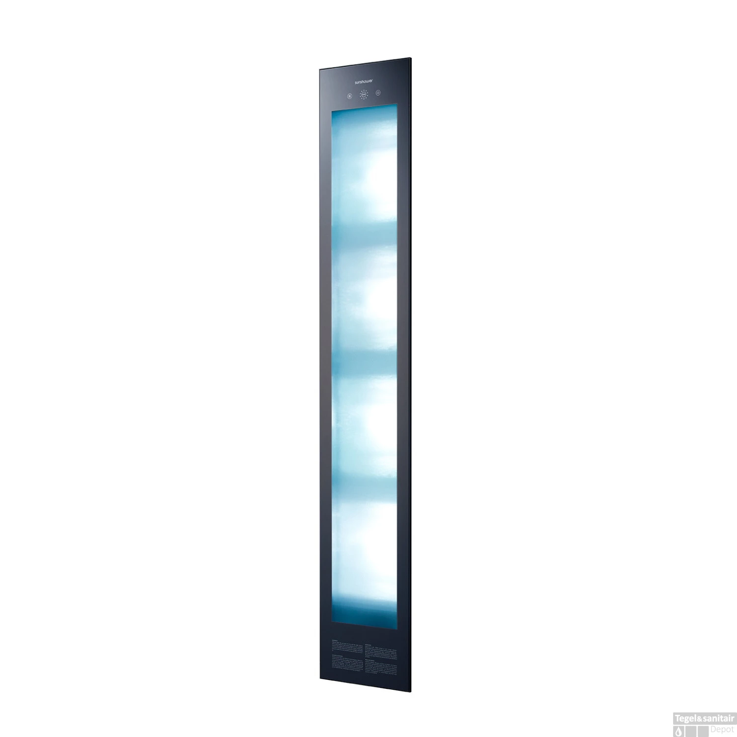 Sunshower Deluxe Black UV En Infrarood Inbouwapparaat 32x187x16 Cm Aluminium Zwart - Afbeelding 2