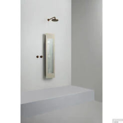 Sunshower Plus M Round Infrarood En UV-licht 140x33 Cm Inbouw - Opbouw Vlak Of Hoek Sand White -Winkel Voor Huis- En Badkamerartikelen sunshower oneplus m sand white opbouw uit geheel 1