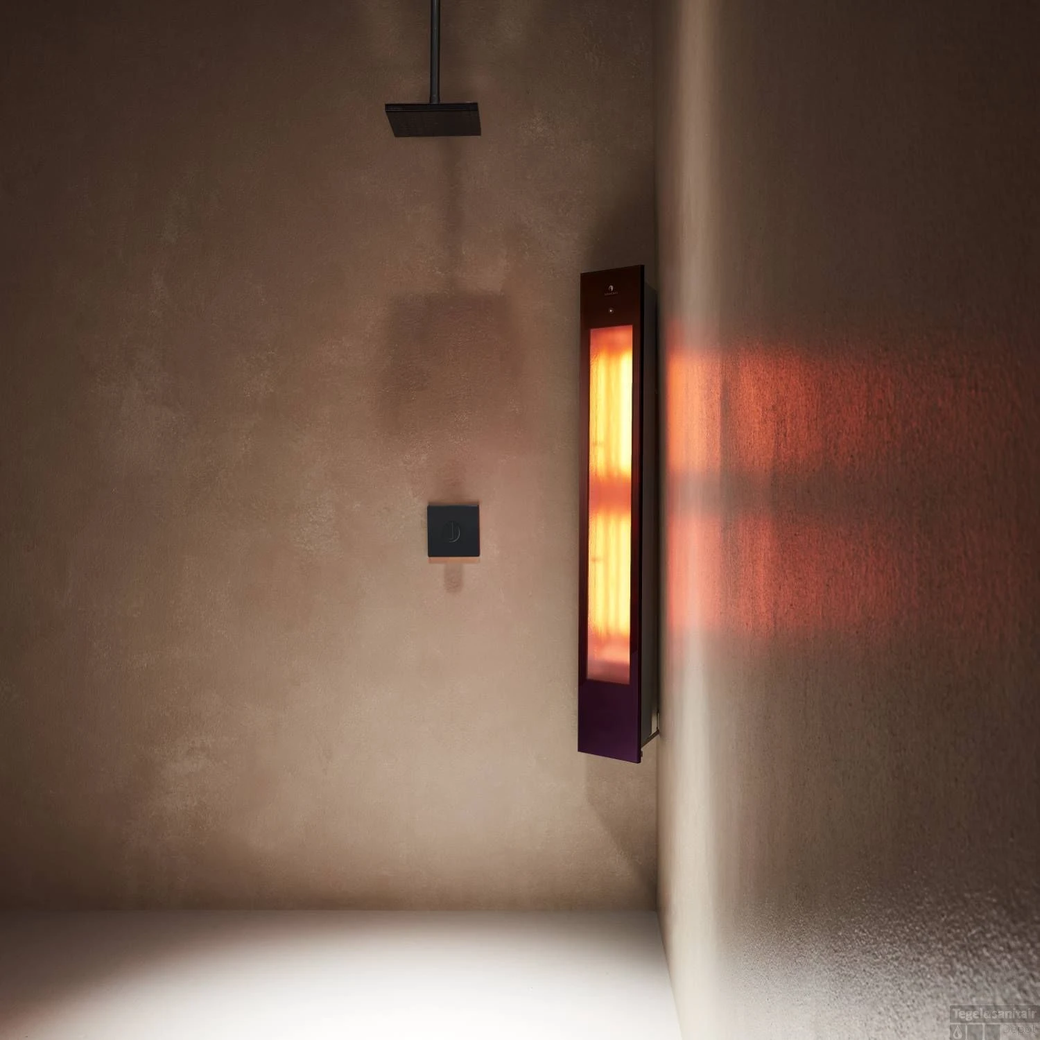 Sunshower Pure Solo Black Infrarood Opbouwapparaat 20x124x18 Cm Aluminium Zwart - Afbeelding 2