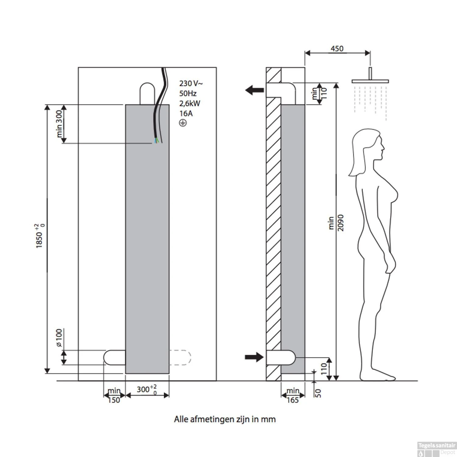 Sunshower Deluxe Grey UV En Infrarood Inbouwapparaat 32x187x16 Cm Aluminium Grijs 9 Sunshower Deluxe Grey UV En Infrarood Inbouwapparaat 32x187x16 Cm Aluminium Grijs - Afbeelding 9