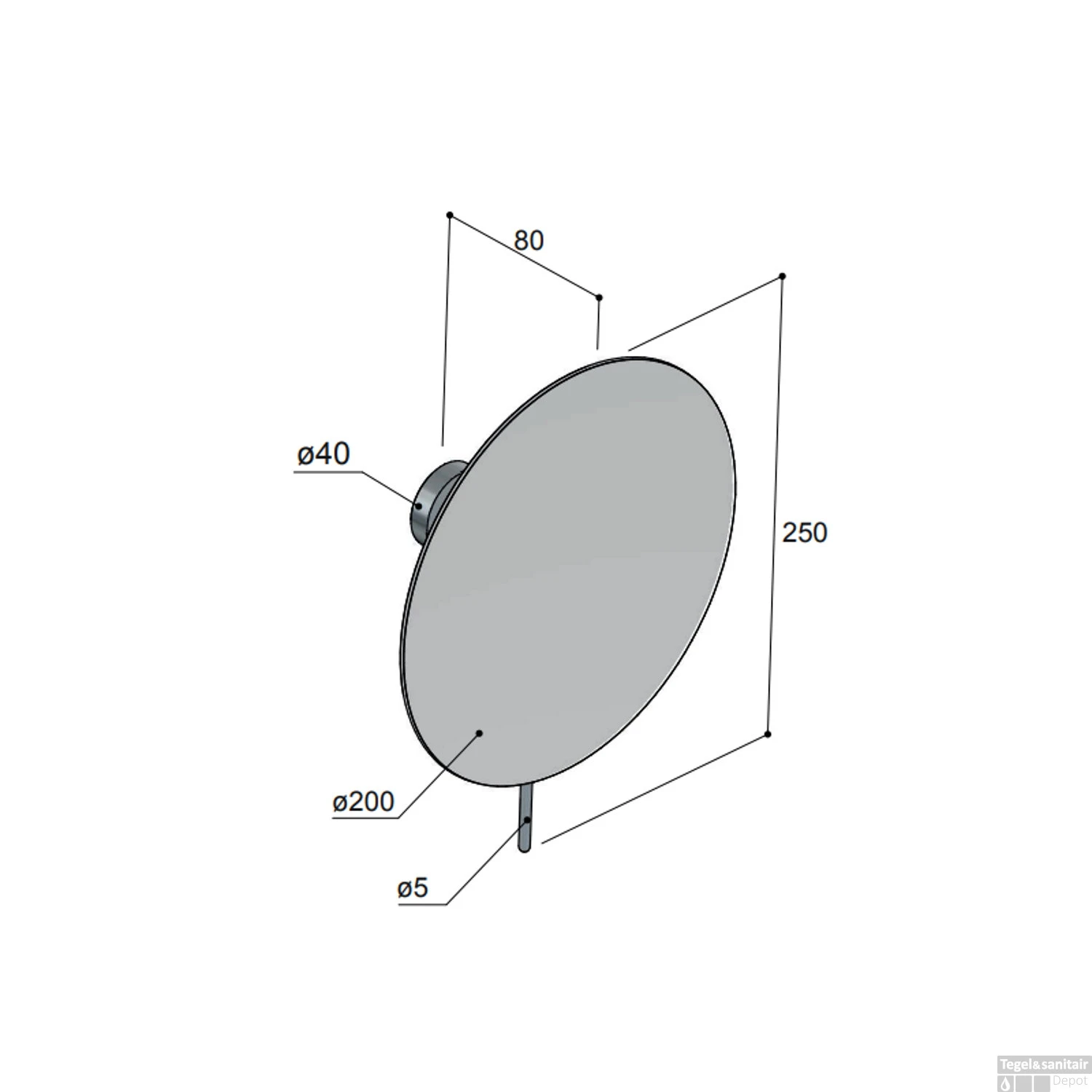 Vergrotingsspiegel Hotbath Cobber Wandmontage Draaibaar 20 Cm Geborsteld Messing - Afbeelding 2
