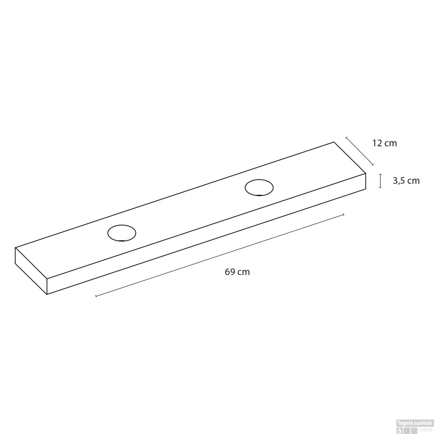 Verlichtingskoof Differnz Fabulous 69x12cm Wit 2 Verlichtingskoof Differnz Fabulous 69x12cm Wit - Afbeelding 2