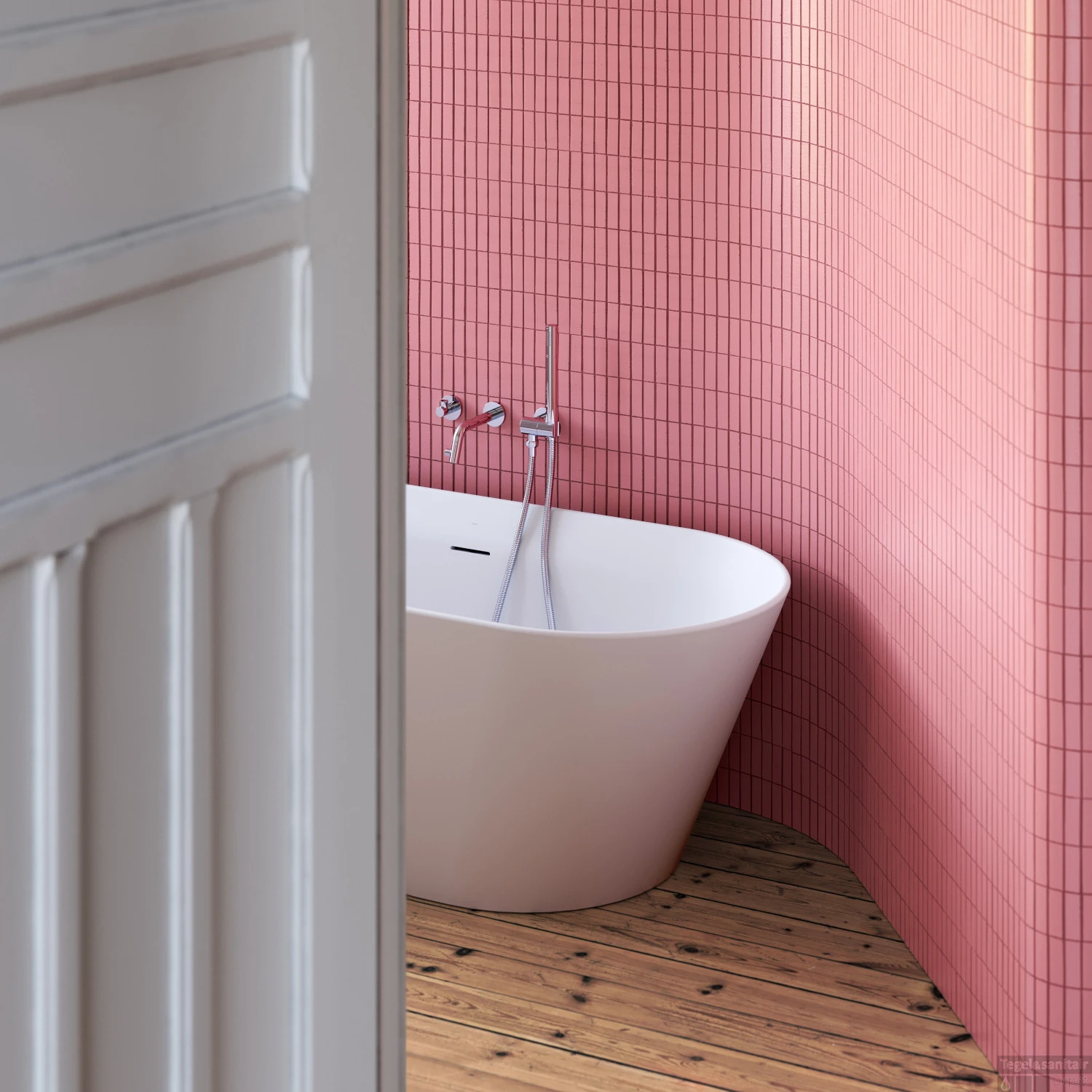 Vrijstaand Ligbad Clou Solium Geïntegreerde Overloop Met Chrome Plug Mat Wit - Afbeelding 5