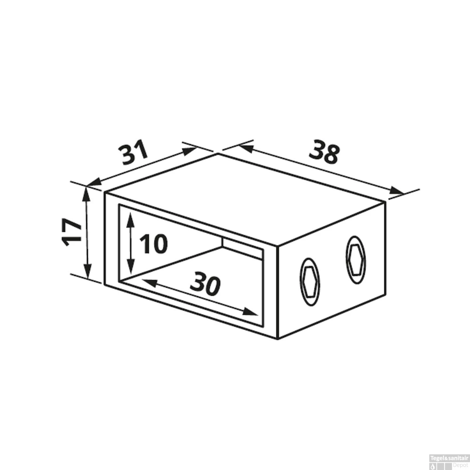 Wanddeel Just Creating T.b.v. Stabilisatiestang Koper 2 Wanddeel Just Creating T.b.v. Stabilisatiestang Koper - Afbeelding 2