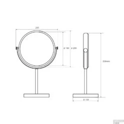 Vrijstaande Kaptafel Spiegel Sapho Rond 20 Cm Chroom -Winkel Voor Huis- En Badkamerartikelen xp010 vrijstaande kaptafel spiegel sapho rond 20 cm chroom 2