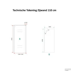 BWS Douchecabine Softclose 2.0 100x110 Cm Met Nisdeur En Zijwand 8mm Aluminium NANO Coating -Winkel Voor Huis- En Badkamerartikelen zijwand 110 tech 3